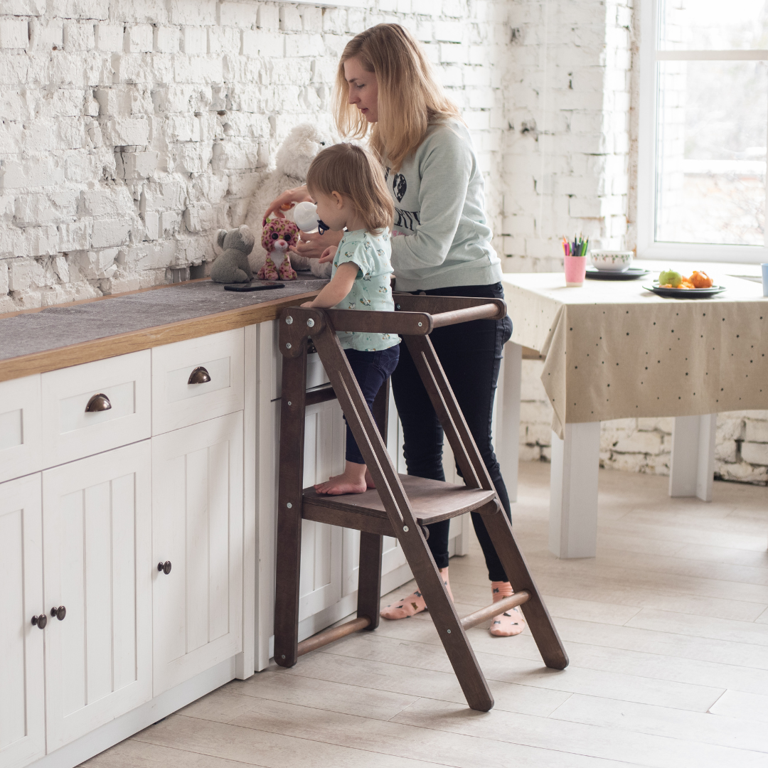 Wooden Kitchen Helper for Preschool - Chocolate - Premium Kitchen Helper Tower from Tailored Gents, Tots 'N Paws - Just $103.38! Shop now at Tailored Gents, Tots 'N Paws