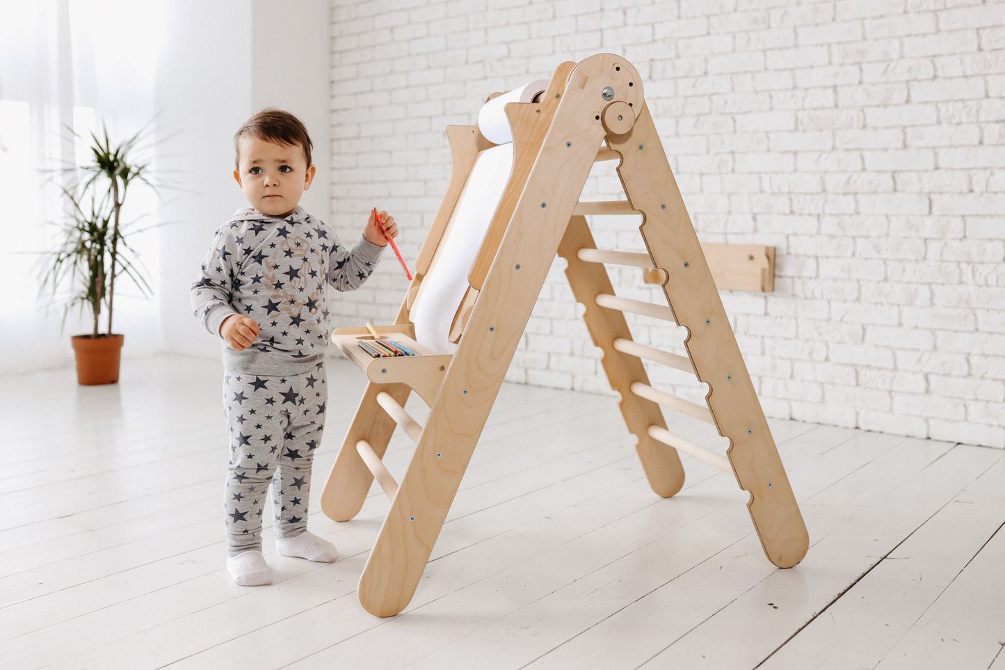 4-in-1 Climbing Frame Set: Triangle Ladder, Net, Slide Board/Ramp, Art Addition - Premium Toys from Tailored Gents, Tots 'N Paws - Just $250.49! Shop now at Tailored Gents, Tots 'N Paws