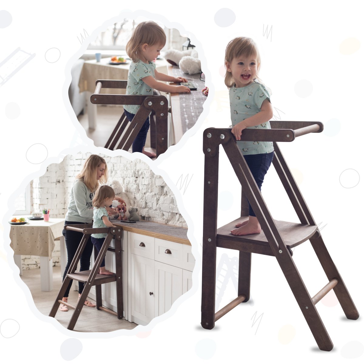 Wooden Kitchen Helper for Preschool - Chocolate - Premium Kitchen Helper Tower from Tailored Gents, Tots 'N Paws - Just $103.38! Shop now at Tailored Gents, Tots 'N Paws