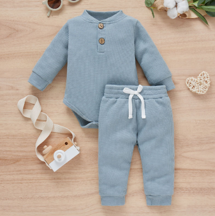 Tot 2Pcs Suit Long Sleeve Romper - Premium Tot Apparel from Tailored Gents, Tots 'N Paws - Just $41! Shop now at Tailored Gents, Tots 'N Paws