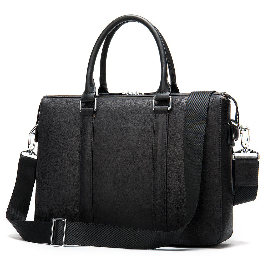 Gent's Simple Leather Briefcase - Premium Men's Bag from Tailored Gents, Tots 'N Paws - Just $160! Shop now at Tailored Gents, Tots 'N Paws