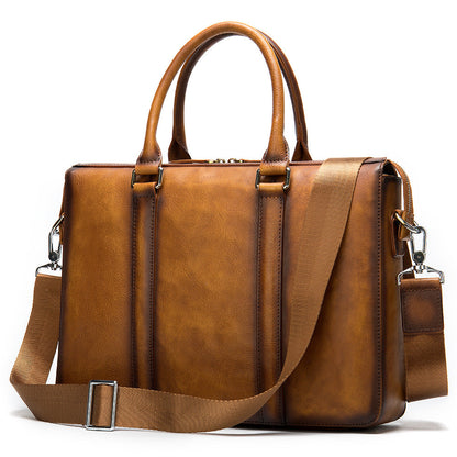 Gent's Simple Leather Briefcase - Premium Men's Bag from Tailored Gents, Tots 'N Paws - Just $160! Shop now at Tailored Gents, Tots 'N Paws