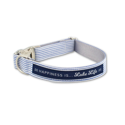 "Paws" Lake Life Striped Collar - Premium "Paws" Collar from Tailored Gents, Tots 'N Paws - Just $25.50! Shop now at Tailored Gents, Tots 'N Paws