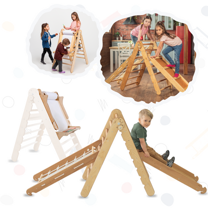 4-in-1 Climbing Frame Set: Triangle Ladder, Net, Slide Board/Ramp, Art Addition - Premium Toys from Tailored Gents, Tots 'N Paws - Just $250.49! Shop now at Tailored Gents, Tots 'N Paws