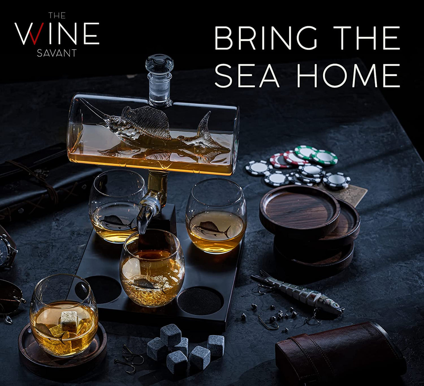 Swordfish & Sailfish Decanter & Liquor Glass Set - Premium Decanter Sets from Tailored Gents, Tots 'N Paws - Just $134.94! Shop now at Tailored Gents, Tots 'N Paws