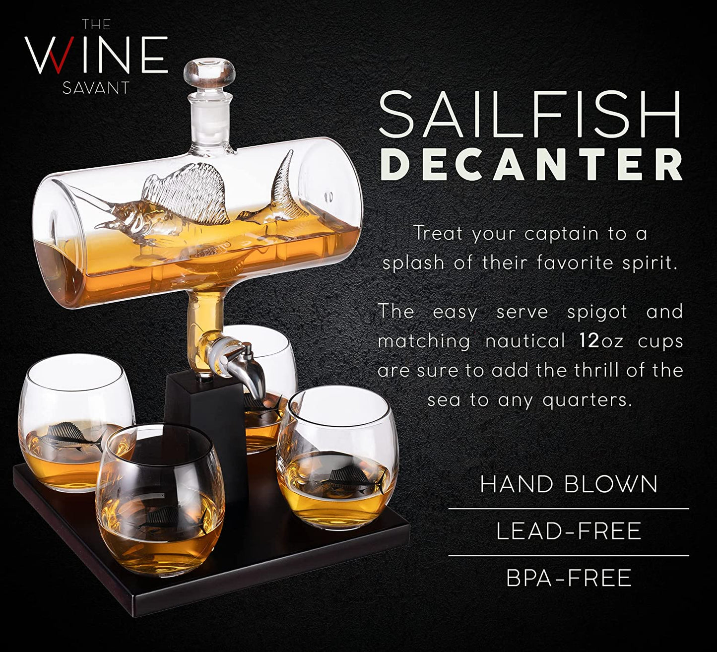 Swordfish & Sailfish Decanter & Liquor Glass Set - Premium Decanter Sets from Tailored Gents, Tots 'N Paws - Just $134.94! Shop now at Tailored Gents, Tots 'N Paws